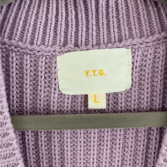 YTG - YITAI Cardigan Oversized Purple Chunky Knit With Daisy Buttons Large - Picture 4 of 10